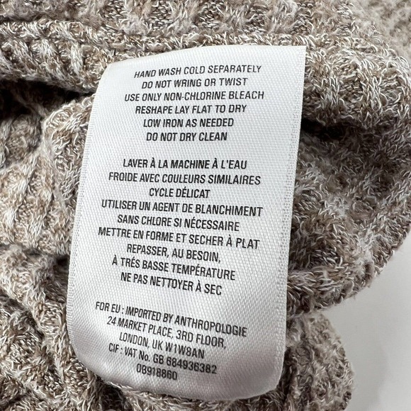 Anthropologie Akemi + Kin Woodruff‎ Waffle Knit Wrap Top Size Small Brown - Picture 6 of 6